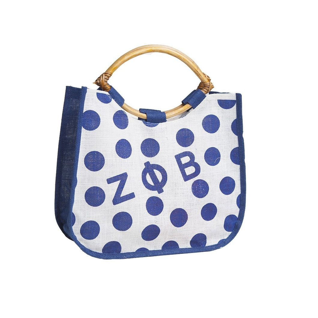 Zeta Phi Beta: Polka Dot Jute Bags