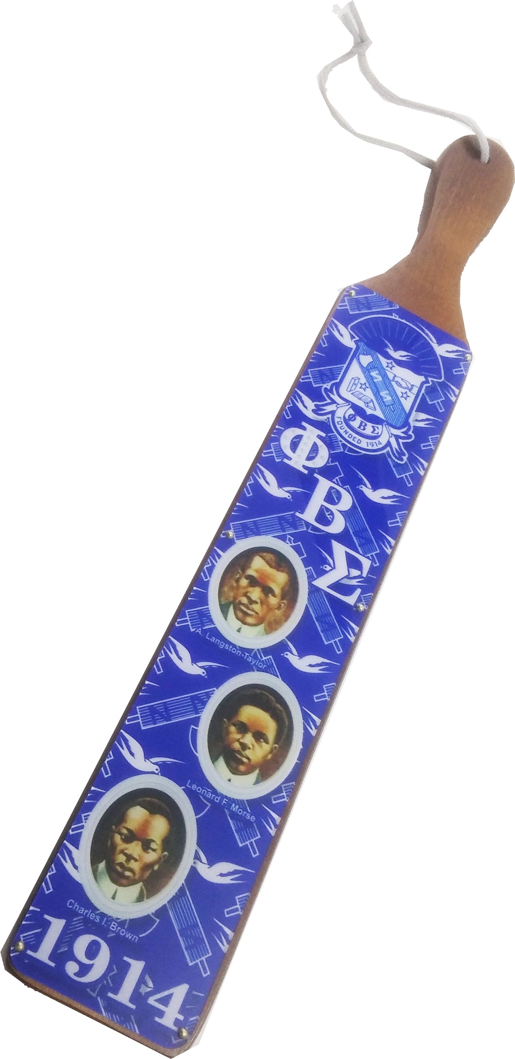 Phi Beta Sigma:Acrylic Topped Pattern Back Paddles WOODWORK