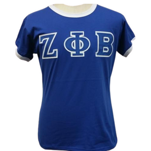 Zeta Phi Beta: Appliqued RingerTees