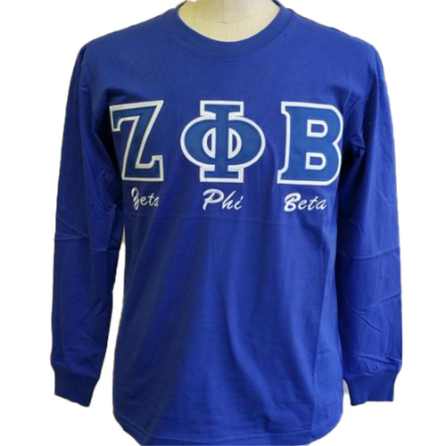 Zeta Phi Beta: Long Sleeve Appliqued Tees