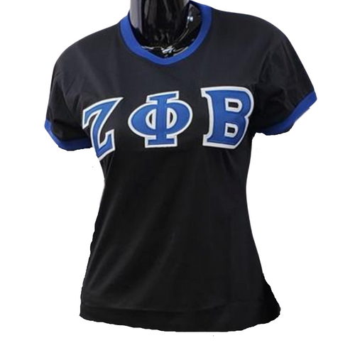 Zeta Phi Beta: Appliqued Ringer Tees