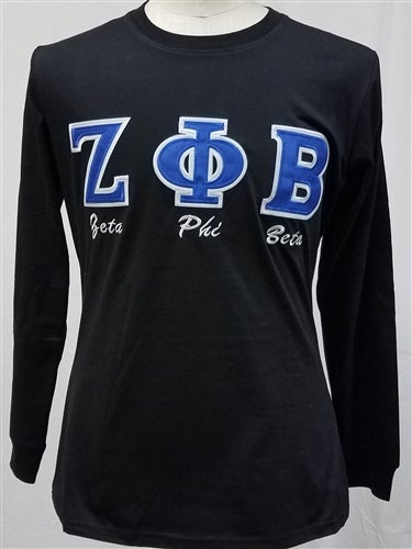 Zeta Phi Beta: Long Sleeve Appliqued Tees