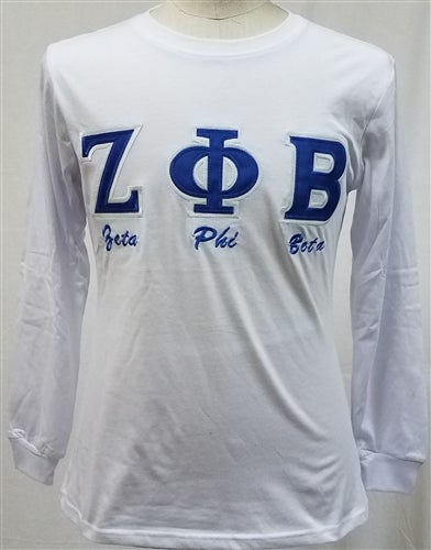 Zeta Phi Beta: Long Sleeve Appliqued Tees
