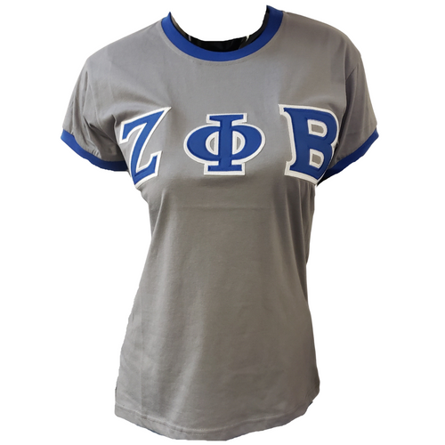 Zeta Phi Beta: Appliqued Ringer Tees