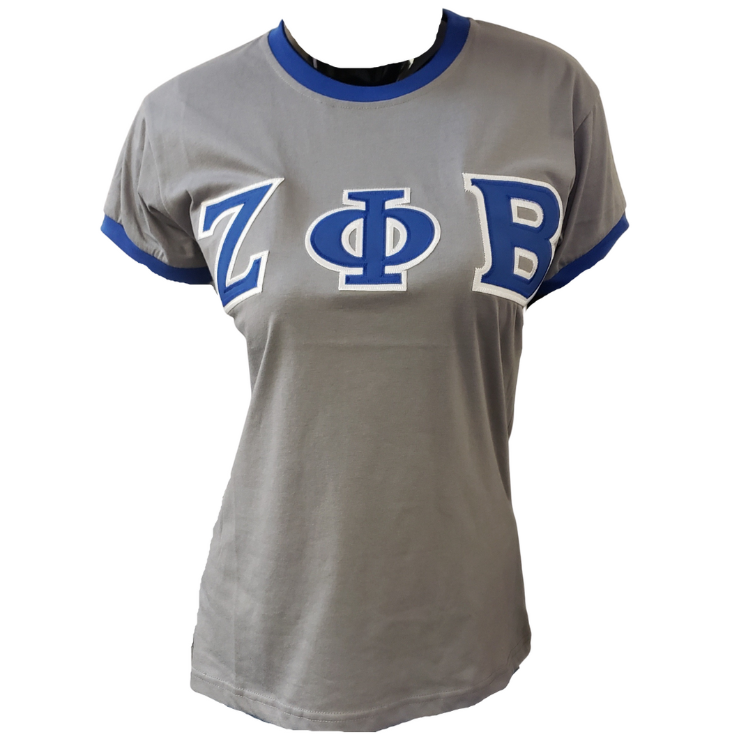 Zeta Phi Beta: Appliqued Ringer Tees