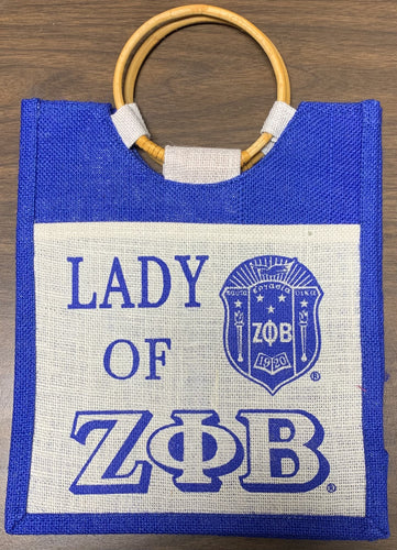 Zeta Phi Beta: Mini Pocket Jute Bags